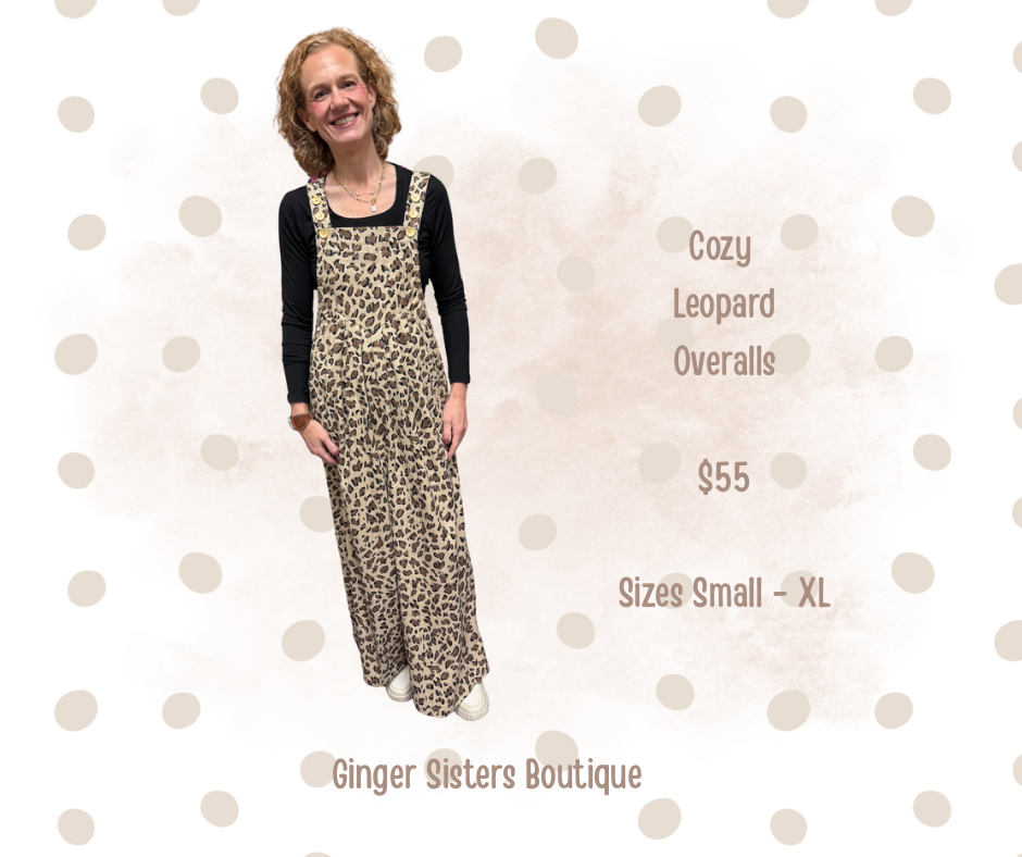 PREORDER: Cozy and Comfy Leopard Overalls