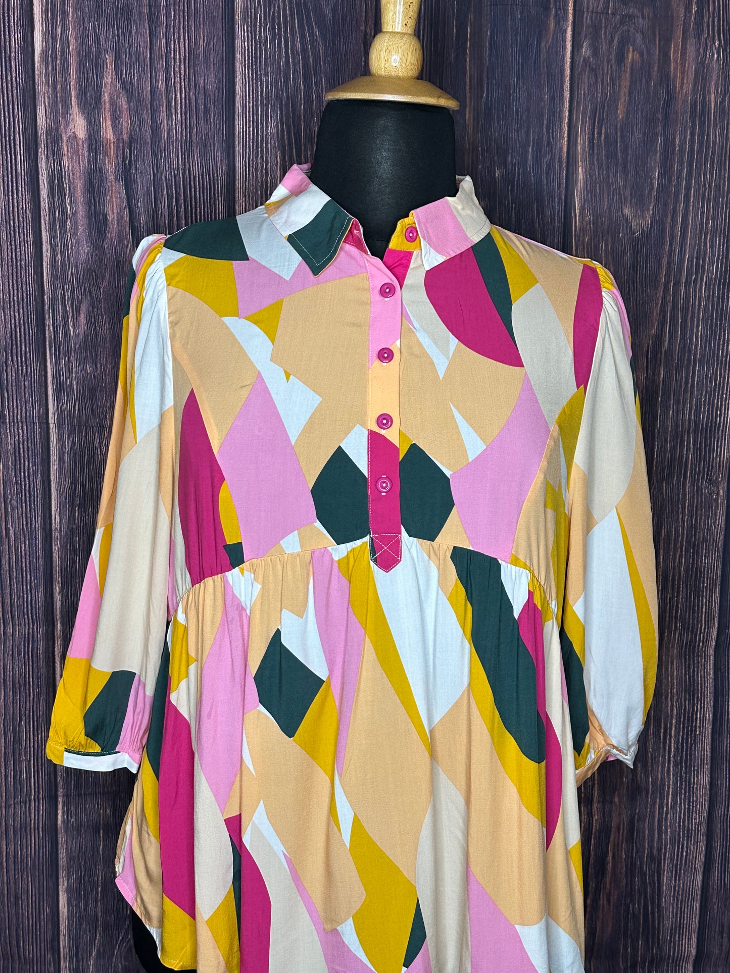 Curvy, Colorful Abstract Top