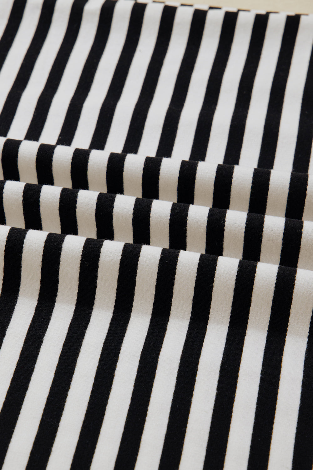 Racing Red Striped Round Neck Contrast Trim Bell Sleeve Top