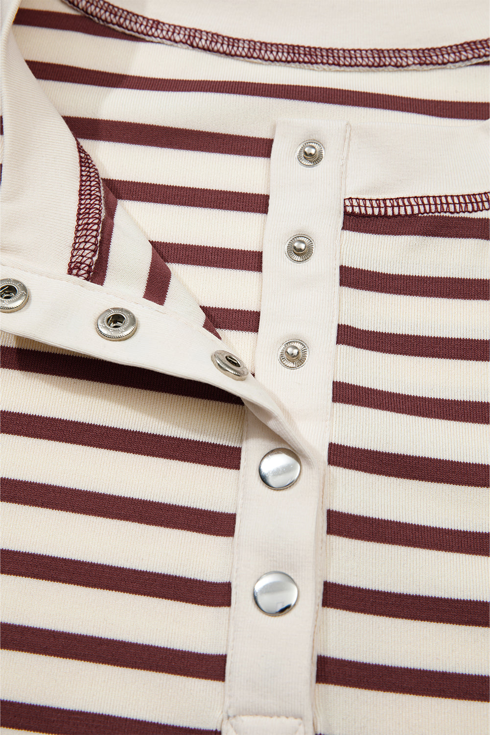 Red Dahlia Striped Henley Top