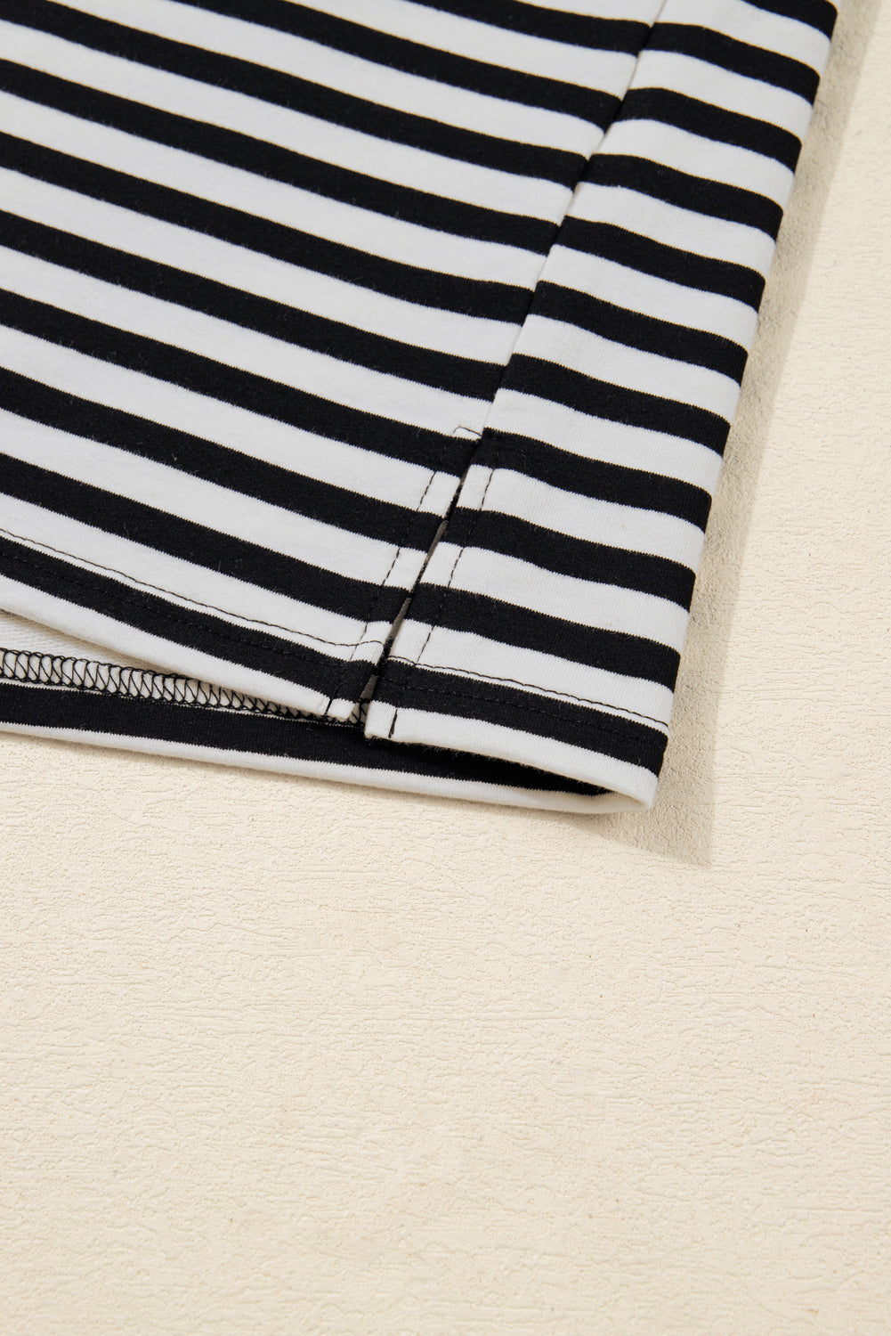 Racing Red Striped Round Neck Contrast Trim Bell Sleeve Top