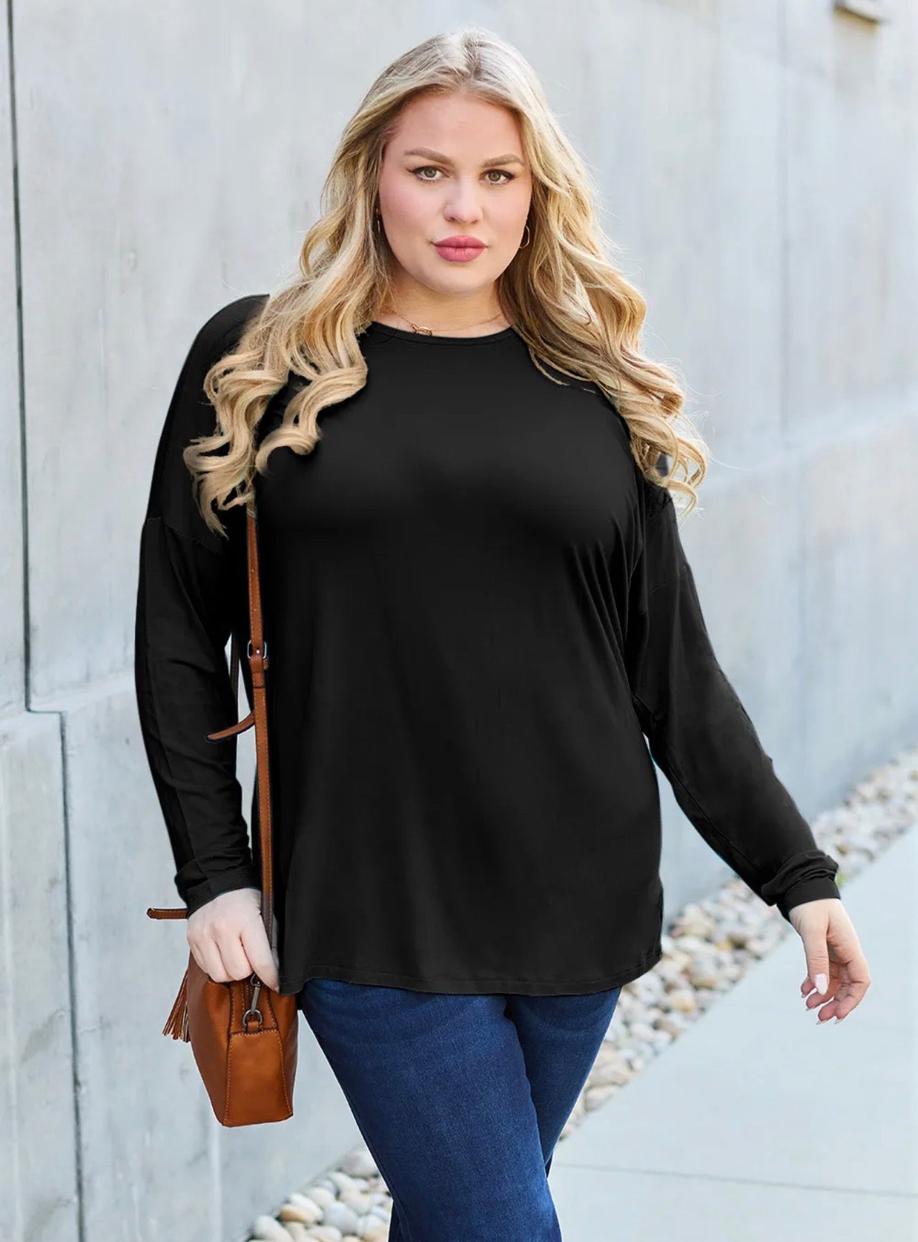 Basic Bae Round Neck Drop Sleeve Tee