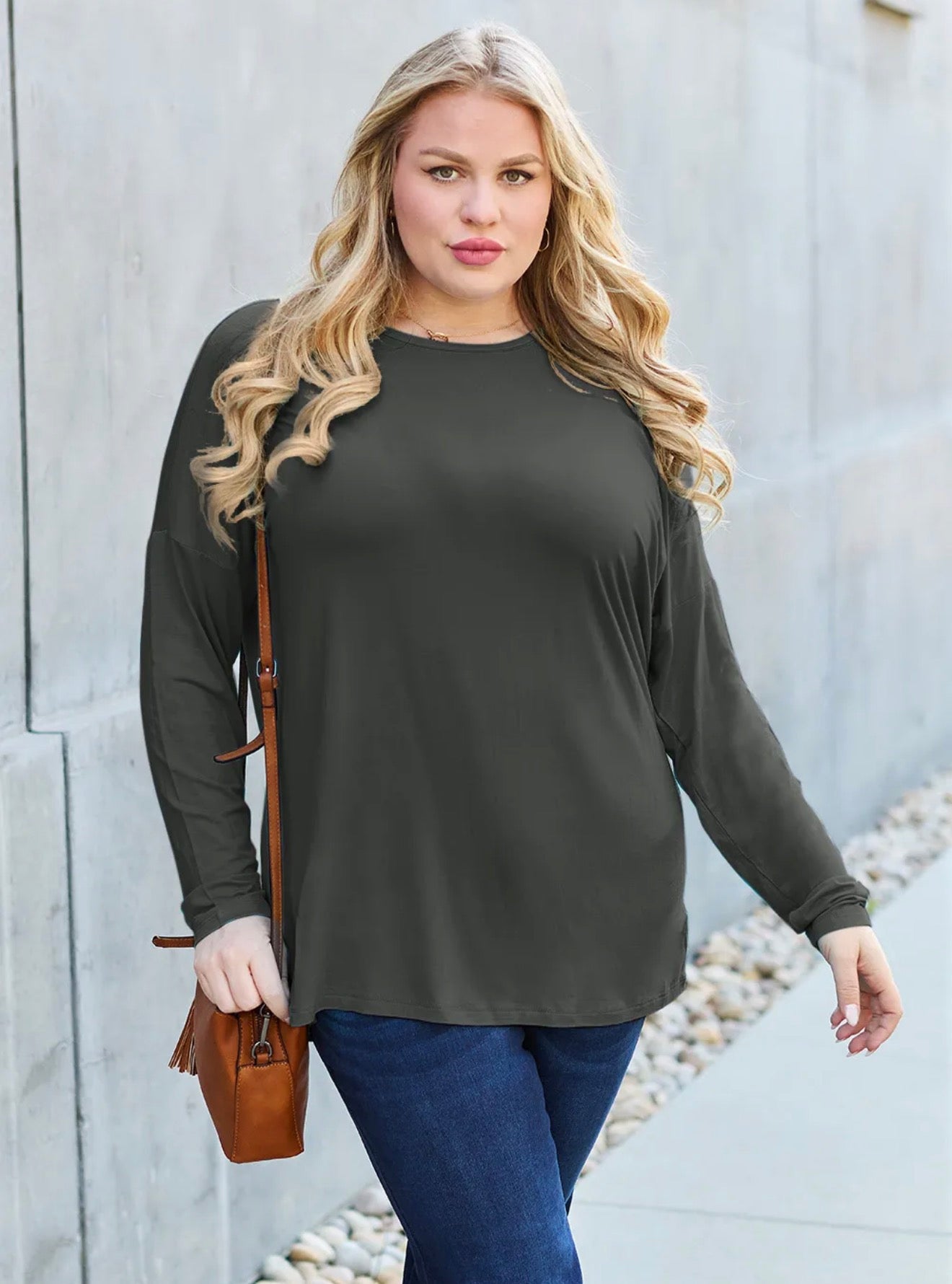 Basic Bae Round Neck Drop Sleeve Tee