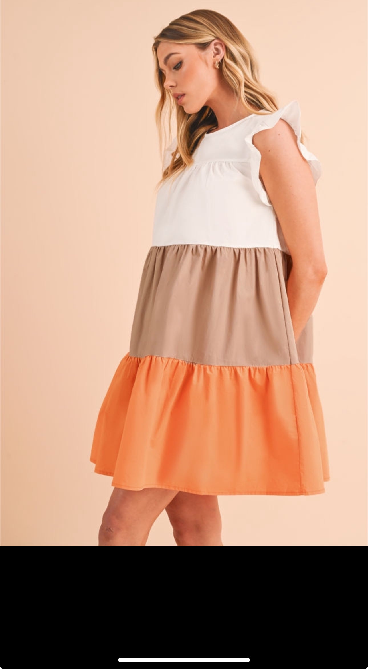 Preorder: Charlie Apricot Colorblock Dress