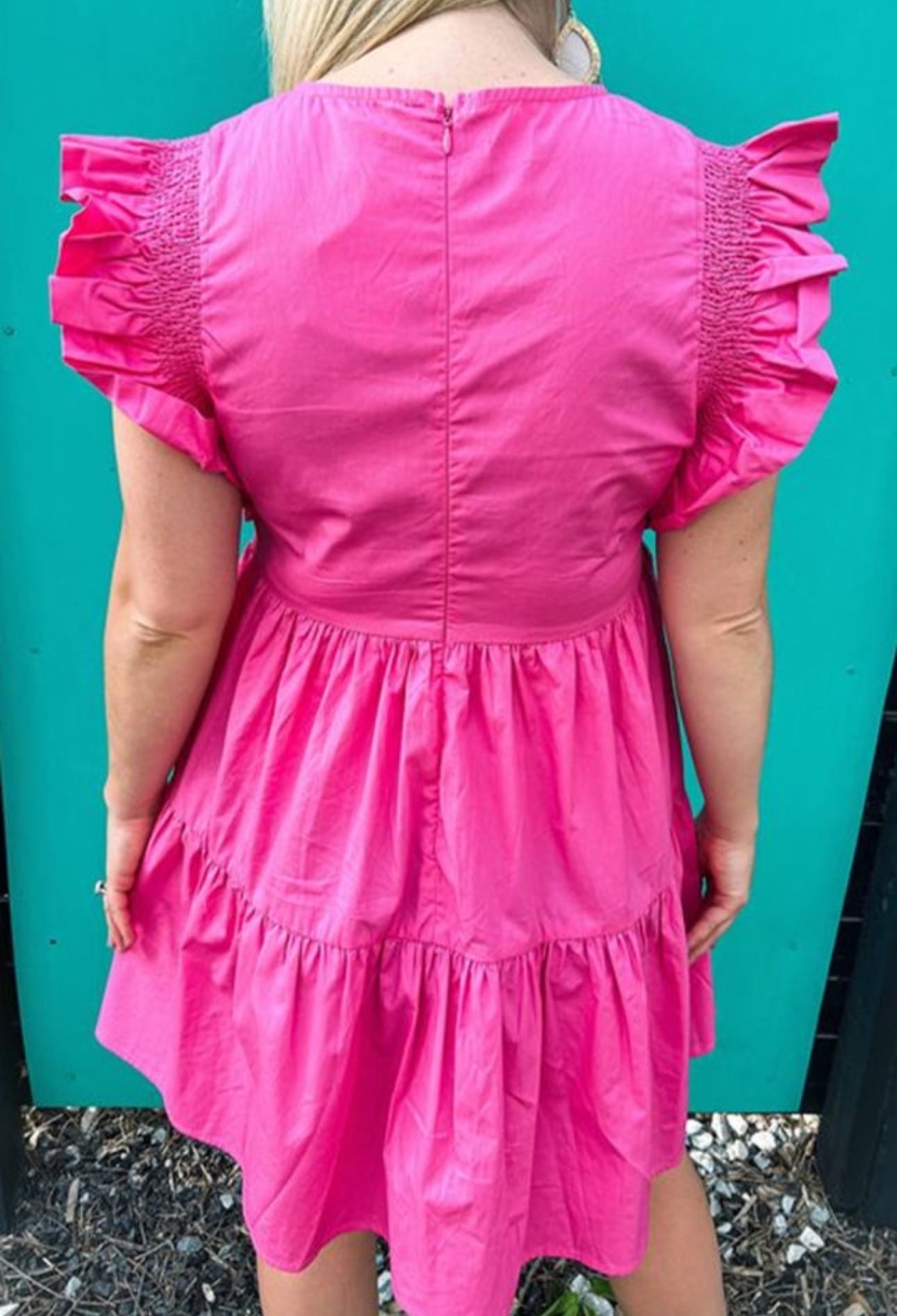 PREORDER: The Kelly Bright Pink Smocked Ruffle Tiered Mini Dress