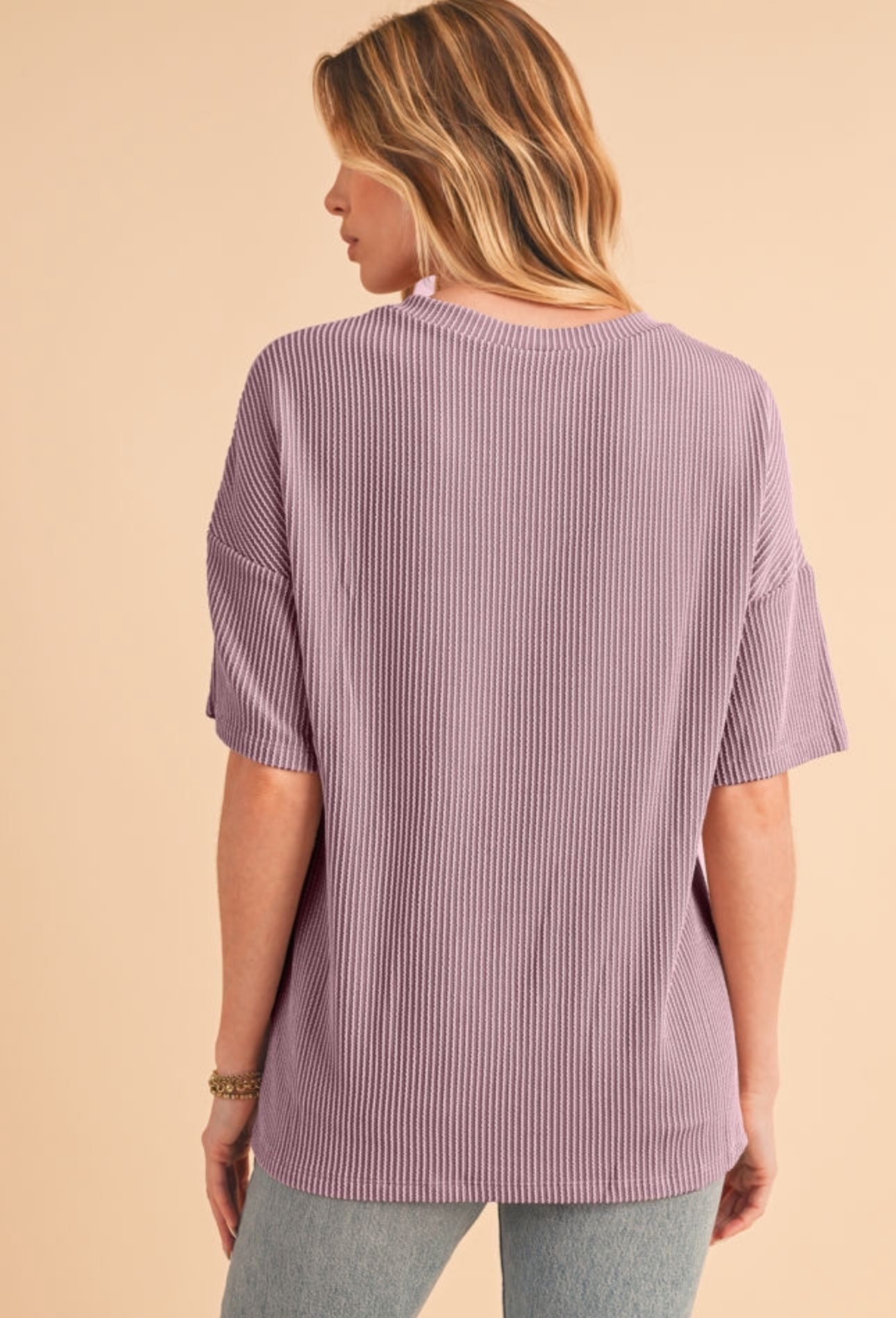 PREORDER: The Valerie Ribbed V-Neck Pocket Drop Sleeve T-Shirt