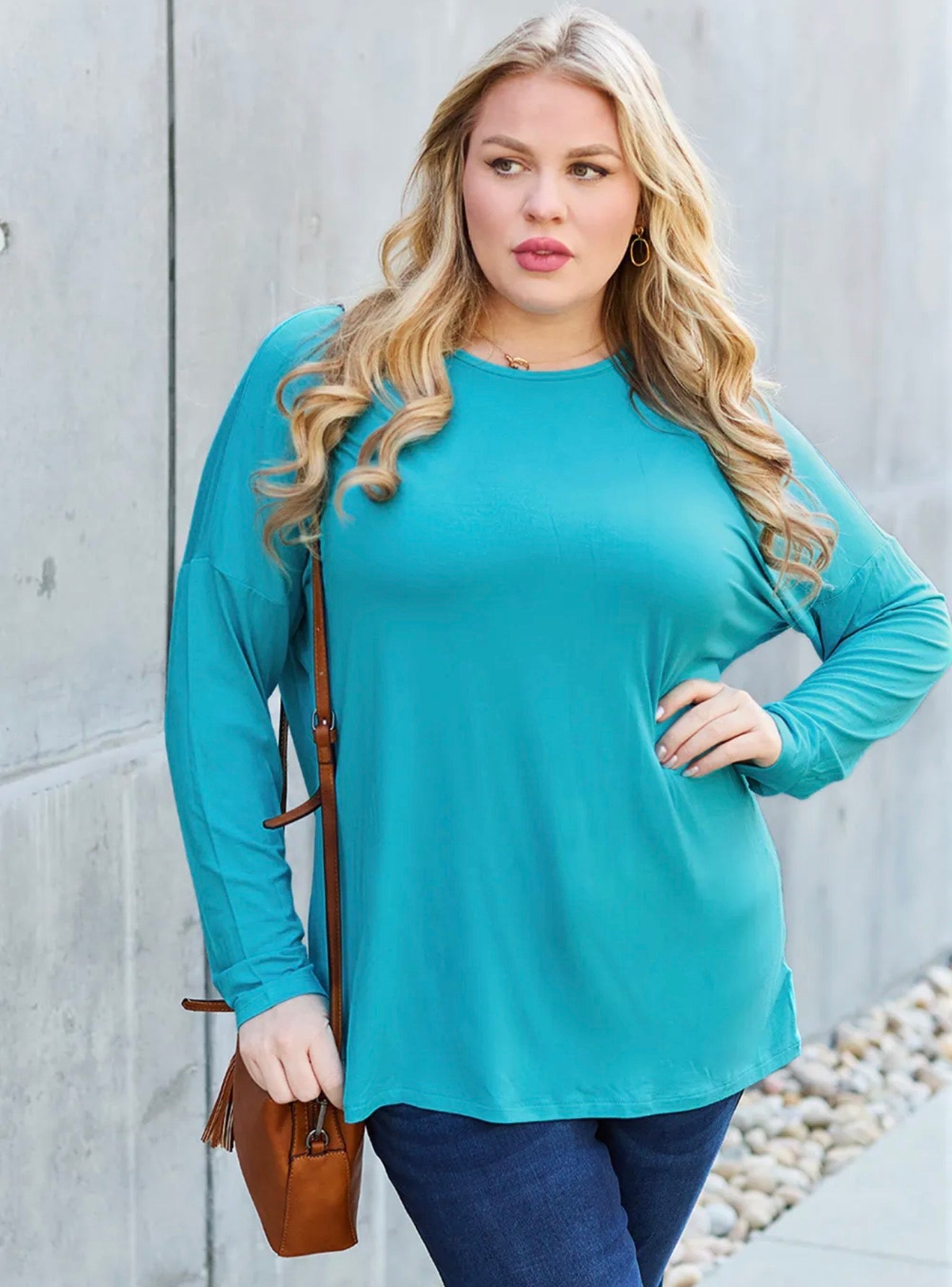 Basic Bae Round Neck Drop Sleeve Tee