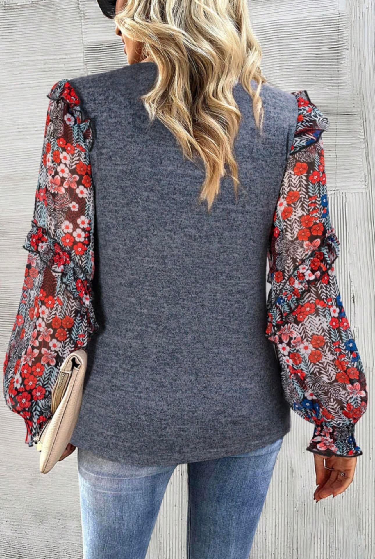 Floral Sleeve Fall Top